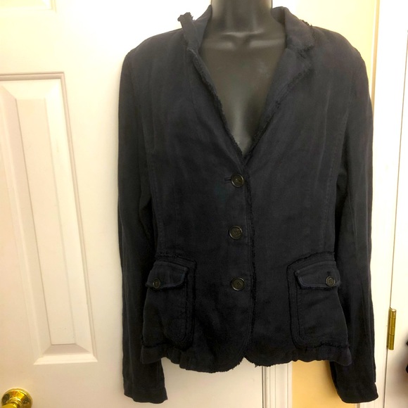 100% linen J Crew grayish/ black blazer